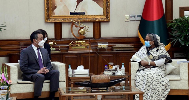 china minister x pm sheikh hasina